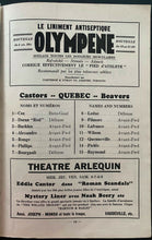 Load image into Gallery viewer, 1935 Can-Am League Hockey Program Quebec Beavers vs Philadelphia Arrows
