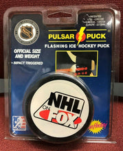 Load image into Gallery viewer, 1990's NHL on Fox Pulsar Puck New Old Stock in Package USA Hockey Novelty Item
