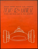 1962 British Empire Motor Club Sports Car Race Program Mosport Park Toronto VTG