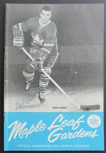 Load image into Gallery viewer, 1961 Maple Leaf Gardens NHL Program Signed By Bert Olmstead Toronto vs Boston
