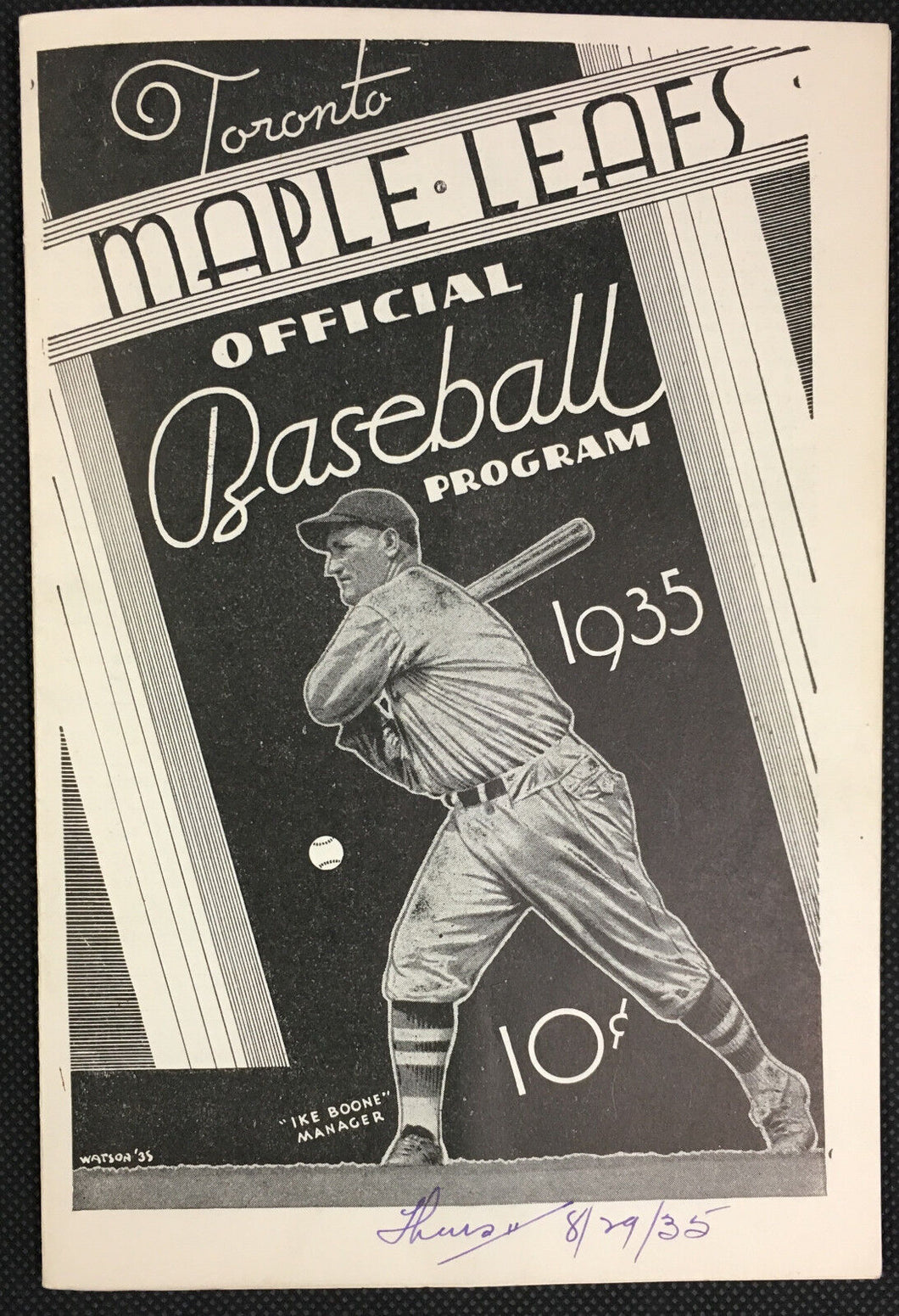 1935 International League Baseball Program Toronto Maple Leafs Cincinnati Reds