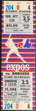 Load image into Gallery viewer, 1985 Montreal Expos Full Ticket Olympic Stadium vs LA Dodgers MLB Baseball
