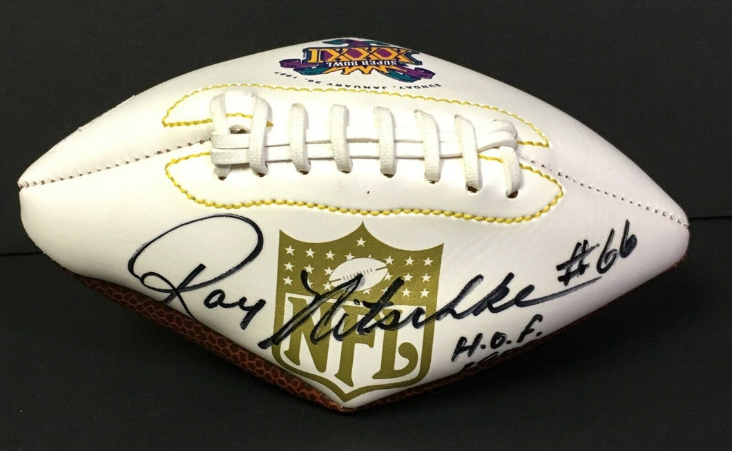 1997 Ray Nitschke Signed Super Bowl XXXI Mini Football Autographed Packers JSA