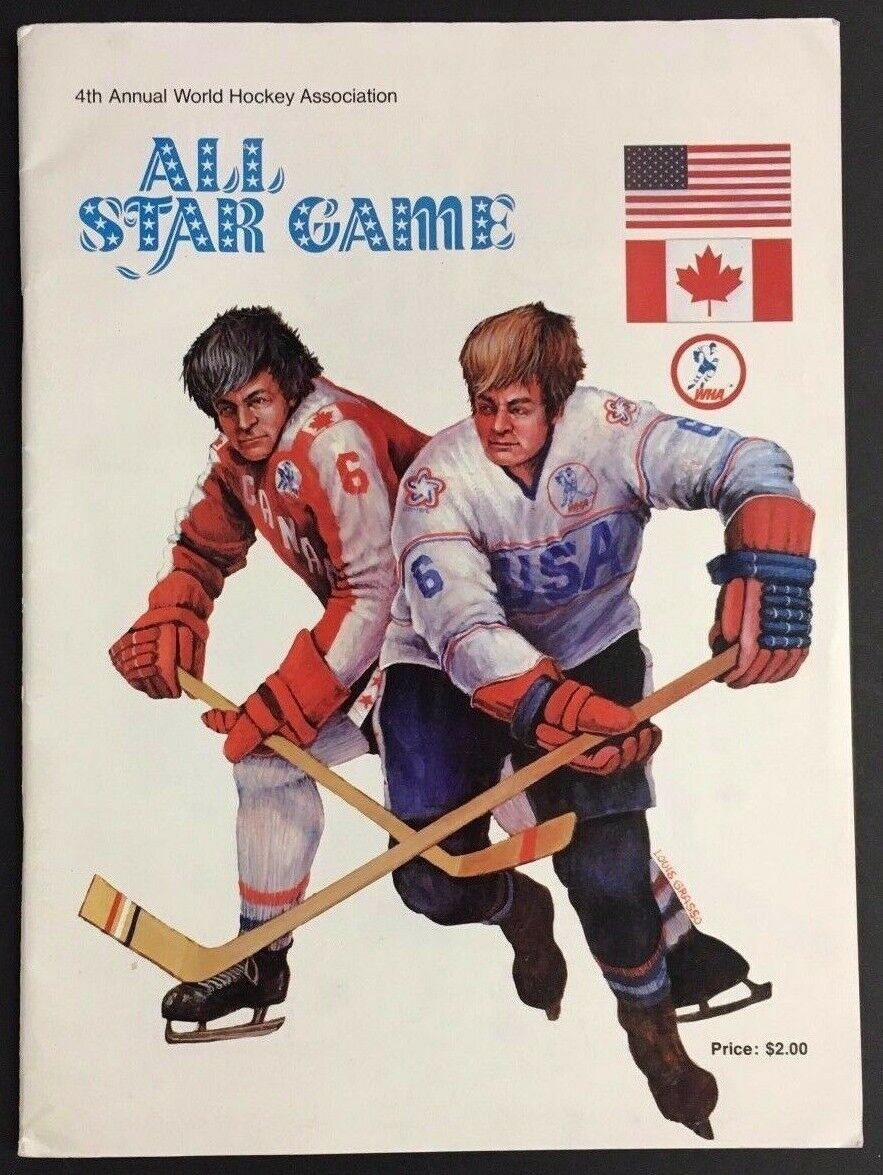 1976 WHA 4th All Star Hockey Game Program Feat Howe Hull Keon Cheevers Mahovlich