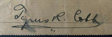 Load image into Gallery viewer, 1930 Ty Cobb Signed Check MLB Baseball HOFer Autographed Bank Cheque JSA LOA
