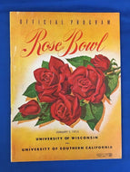 1953 NCAA Football Rose Bowl Program Wisconsin Badgers vs USC Trojans