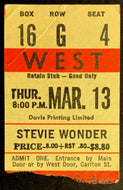 1975 Maple Leaf Gardens Stevie Wonder Concert Ticket Stub Vintage Music
