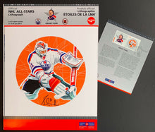 Load image into Gallery viewer, 2005 Canada Post NHL All Stars Lithograph &amp; Stamp Set Signed By Grant Fuhr

