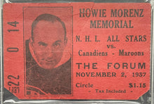 Load image into Gallery viewer, 1937 Howie Morenz Memorial Game Ticket Stub PSA Slabbed NHL Hockey VTG Canadiens
