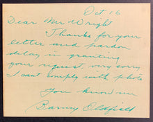 Load image into Gallery viewer, Barney Oldfield Auto Racer Hand Written Autographed Letter PSA Authenticated
