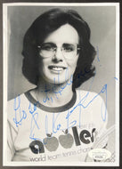 Billie Jean King Tennis Signed 1978 NY Apples Champion Team-Issued Photo JSA VTG