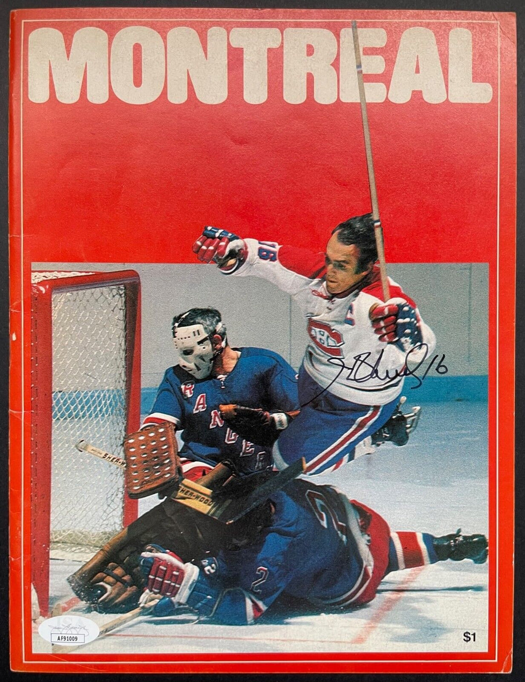 1973 Montreal Canadiens Henri Richard Autographed Signed Program NHL Hockey JSA