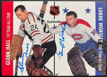 Load image into Gallery viewer, 1995/96 Parkhurst Hockey Glenn Hall + Gump Worsley Dual Signed NHL Hockey Card
