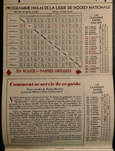 Load image into Gallery viewer, 1933-34 General Motors NHL Hockey Guide Rare Montreal Canadiens Version Vintage

