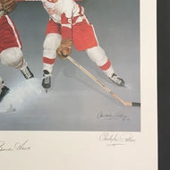 Gordie Howe Signed Colour Print Christopher Peluso 169/500 Detroit Red Wings JSA