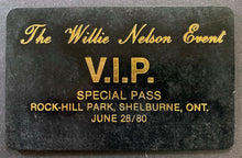 Load image into Gallery viewer, 1980 Willie Nelson Event Program Shelburne Ontario + Rare VIP Pass Leon Russell
