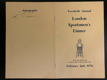 Load image into Gallery viewer, 1976 Signed Dinner Program NHL Hockey Hall of Famer Ed Giacomin Autographed
