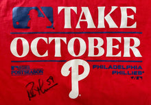 Load image into Gallery viewer, Rob Thomson Signed 2023 World Series Take October T-Shirt Autographed Fanatics
