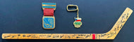 1978 World Ice Hockey Championship Prague Tournament Lot Mini Stick Credential +