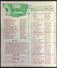 Load image into Gallery viewer, 1959 CKOY Top Tunes In Ottawa Radio Music Chart x2 Richie Valens Elvis Presley
