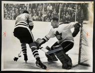 1962 NHL Hockey Toronto Maple Leafs Chicago Blackhawks Press Photo Johnny Bower