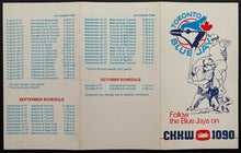 Load image into Gallery viewer, 1977 Toronto Blue Jays Inaugural 1st Season MLB Baseball Schedule Rare CKKW
