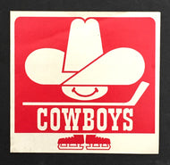 1970 WHA Hockey Decal Sticker Calgary Cowboys Vintage Canada