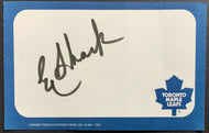 Eddie Shack Signed Autographed Toronto Maple Leafs Album Page NHL Hockey