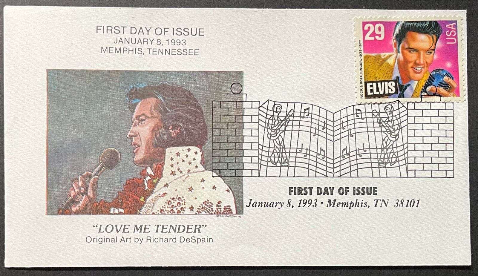 1993 Elvis Presley U.S. Post Office Stamp First Day Cover 12  display picture 1