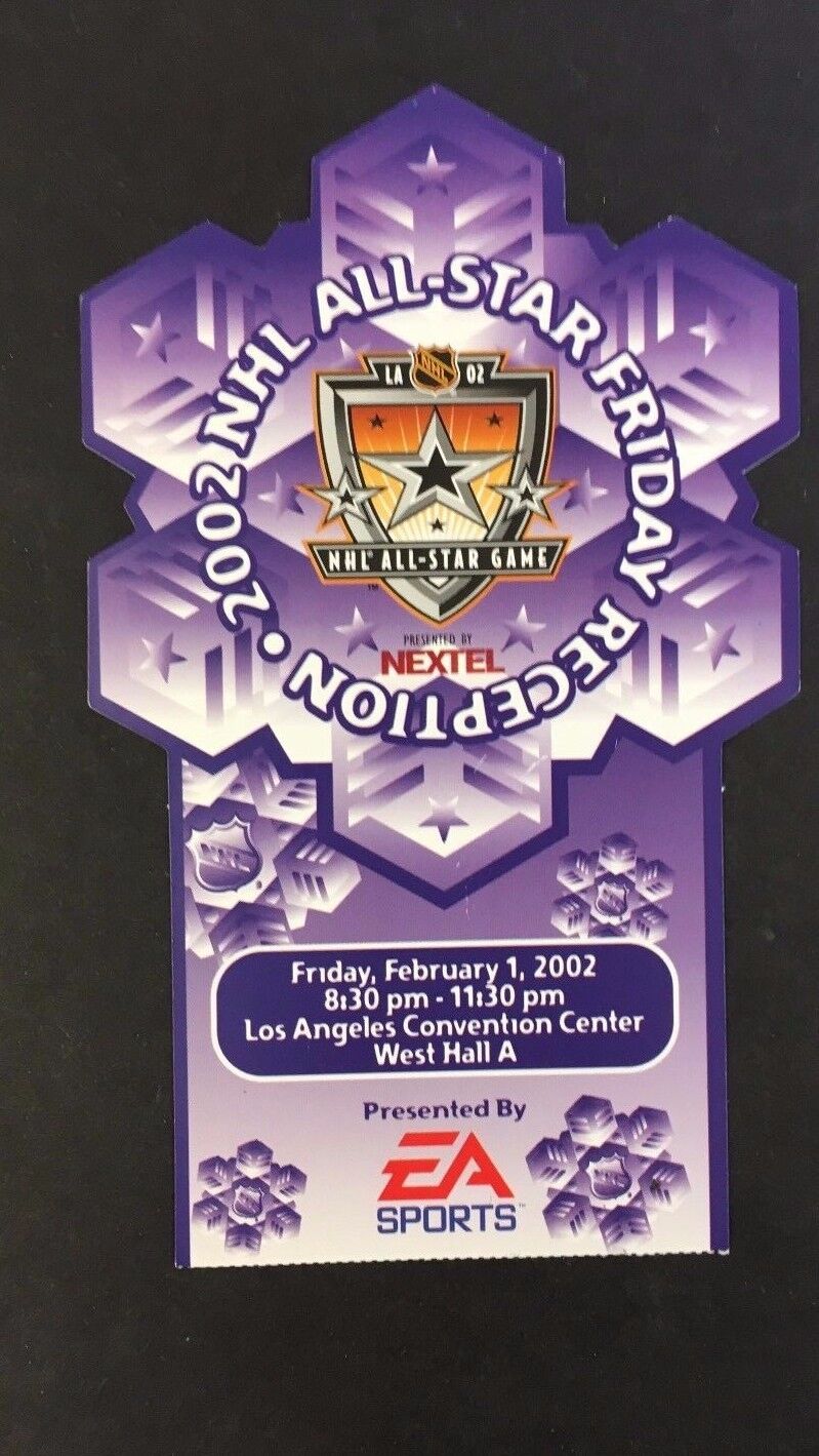 2002 NHL Pass To VIP All Star Game Event Los Angeles Convention Center Hockey