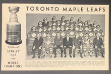 Load image into Gallery viewer, 1967 Toronto Maple Leafs Stanley Cup Champions Team Issued Photo Card
