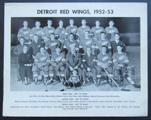 Load image into Gallery viewer, 1952-1953 NHL Detroit Red Wings Team Issued Photo Gordie Howe Terry Sawchuk
