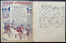 Load image into Gallery viewer, 1920's CCM Scribbler Red Exercise Book Bicycles Featured Cover Vintage Original
