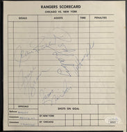 1965-66 Scorecard Signed x5 New York Rangers Autographed Ratelle Hadfield++ JSA