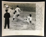 1950 World Series Game 3 Press Photo New York Yankees Joe DiMaggio Slides Safely