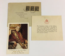 Load image into Gallery viewer, 1960's Vatican Letter &amp; Envelope + Postcard Pope Paul VI Autograph Request Vtg
