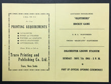 Load image into Gallery viewer, 1965 NHL Oldtimers Hockey Game Program Truro Bearcats Colchester Legion Stadium
