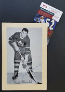 Vintage NHL Toronto Maple Leafs Frank Mahovlich Autographed Bee Hive Photo JSA
