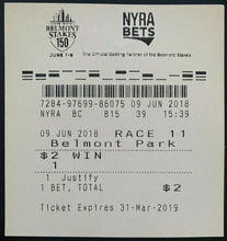 Load image into Gallery viewer, 2018 Belmont Stakes Horse Race $2 Uncashed Betting Ticket Justify Wins
