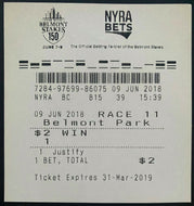 2018 Belmont Stakes Horse Race $2 Uncashed Betting Ticket Justify Wins