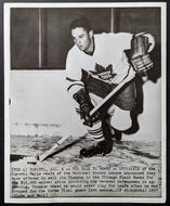 1957 Jimmy Thomson Toronto Maple Leafs Wire Photo NHL Hockey Vintage Blackhawks