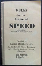 Load image into Gallery viewer, Vintage Card Game Speed c1930 45 Cards + Box + Booklet Historical Images
