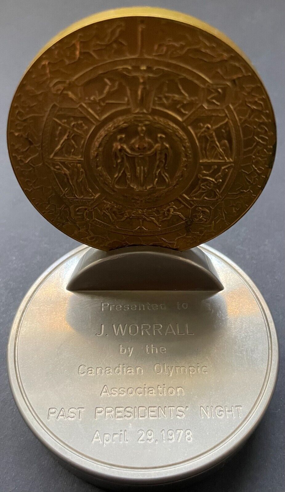 1978 Canadian Olympic Association Medal Presented to COA President James Worrall