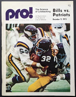1973 Buffalo Bills New England Patriots Program Franco Harris Cover NFL Football