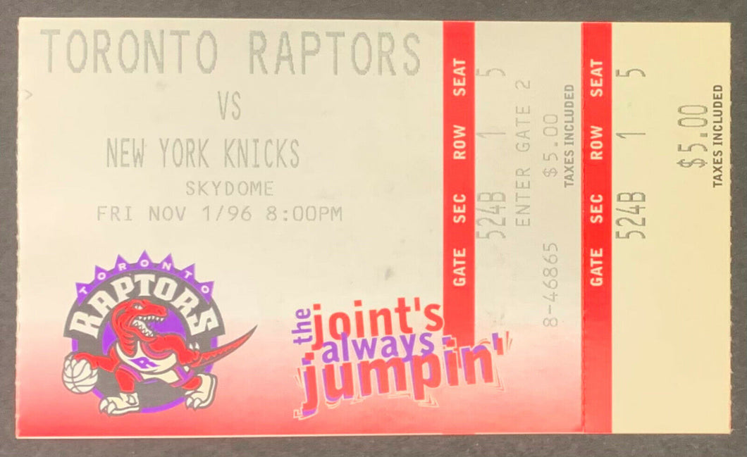 1996 NBA 50th Anniversary Ticket SkyDome Toronto Raptors vs New York Knicks
