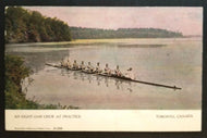 Vintage 1900 Photo Postcard Eight Oar Crew Training Toronto Don River Colorized