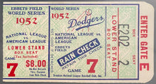 Load image into Gallery viewer, 1952 World Series Ticket Game 7 Ebbets Field Dodgers iCert Authentic CLINCHER!
