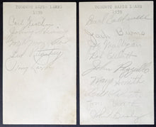 Load image into Gallery viewer, 1939 Tony Lazzeri Toronto Maple Leafs Team Signed Cut JSA LOA MLB HOF Baseball
