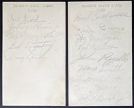 1939 Tony Lazzeri Toronto Maple Leafs Team Signed Cut JSA LOA MLB HOF Baseball
