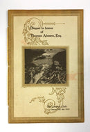 1927 Thomas Ahearn Esq Honor Dinner Program Held At Ottawa Ontario Country Club